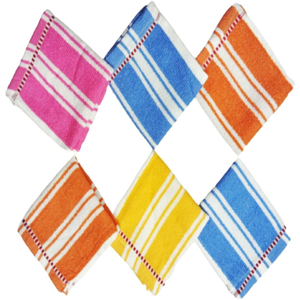 ORAS Luxury 6-Pack Cotton Face Towels & Handkerchiefs - Ultra Soft & Highly Absorbent 25x25cm Bath Towels for Spa, Gym, Travel & Daily Use (Multicolor)
