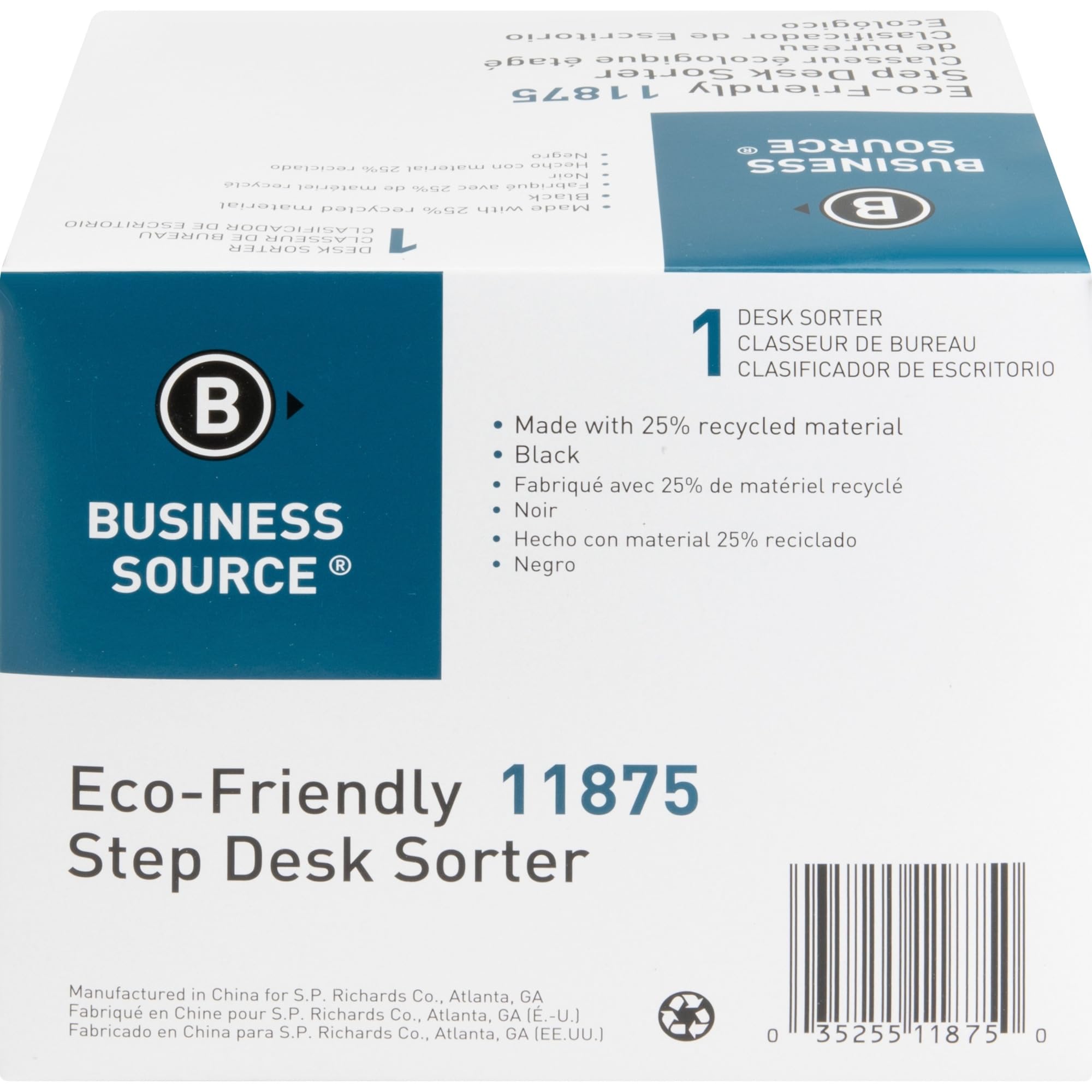 Business Source 6-Slot Inclined Desk Step Sorter - Office Paper Organizer for Mail, Files & Documents - Perfect for Home Office, Workstation & Classroom Organization