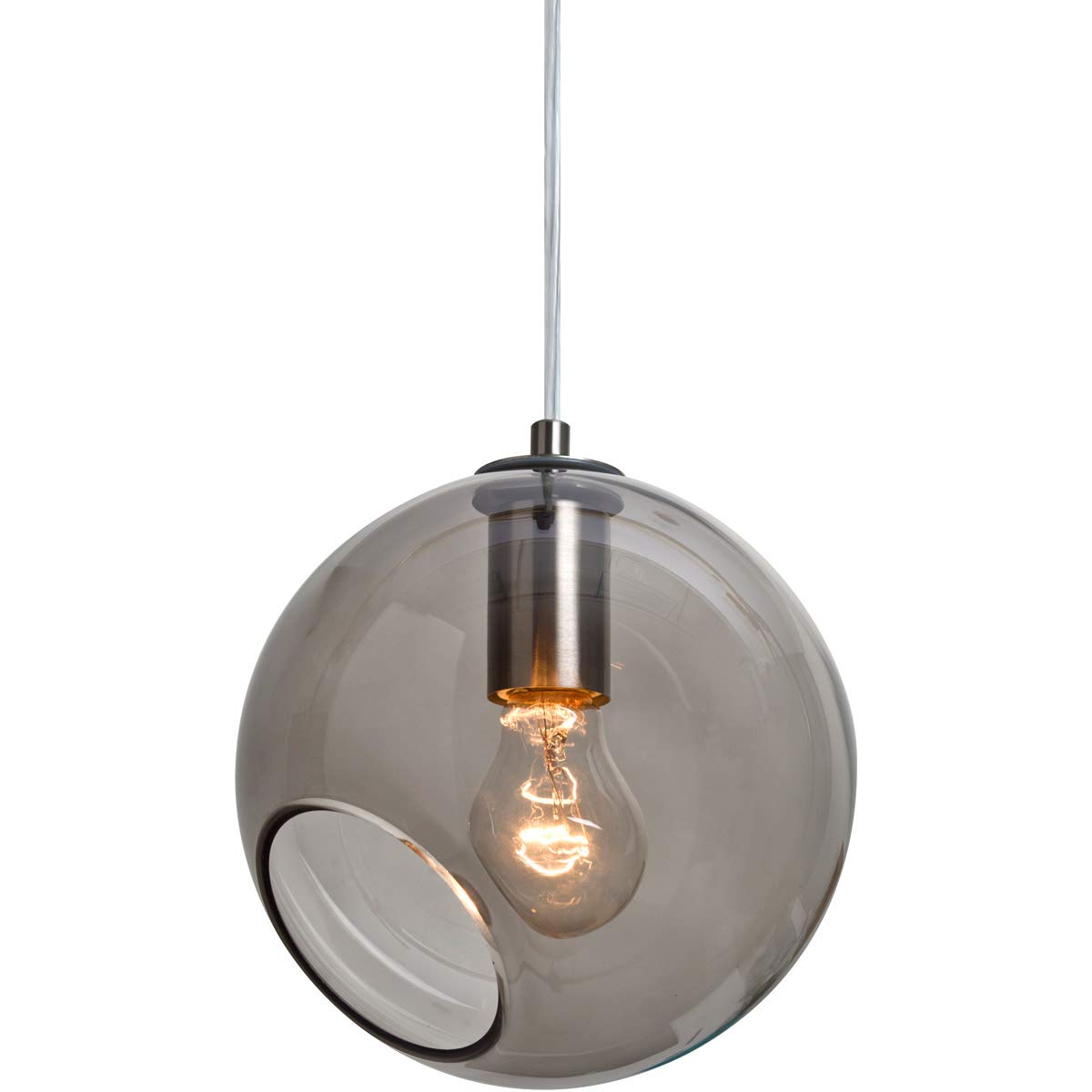 1JT-MAESTRO8SM-SN Maestro Collection Single Light Pendant - Modern Ceiling Lighting Fixture for Dining Room, Kitchen Island & Bedroom Decor