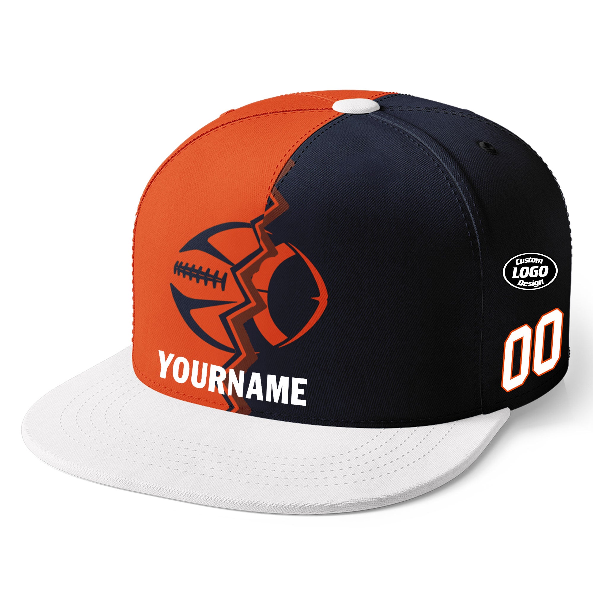 Custom Deep Blue & Orange Illinois MaxSoul Shoes and Hat Set - Personalized Sports Fan Combo D028017 - Perfect for Game Days, Tailgating, and Showing Team Spirit