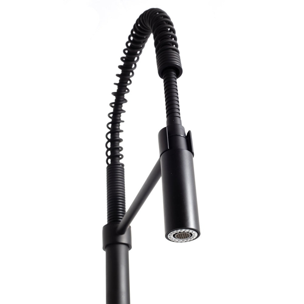 ZLINE Sierra Matte Black Pull Down Spring Single Handle Kitchen Faucet - Modern Sink Faucet for Home & Restaurant Use (SRA KF MB)