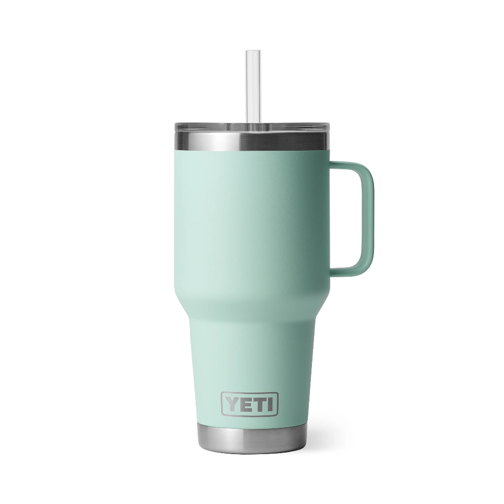**35 oz Rambler Insulated Stainless Steel Mug with Straw Lid - Perfect for Coffee, Tea & Cold Drinks at Home, Office or Travel**