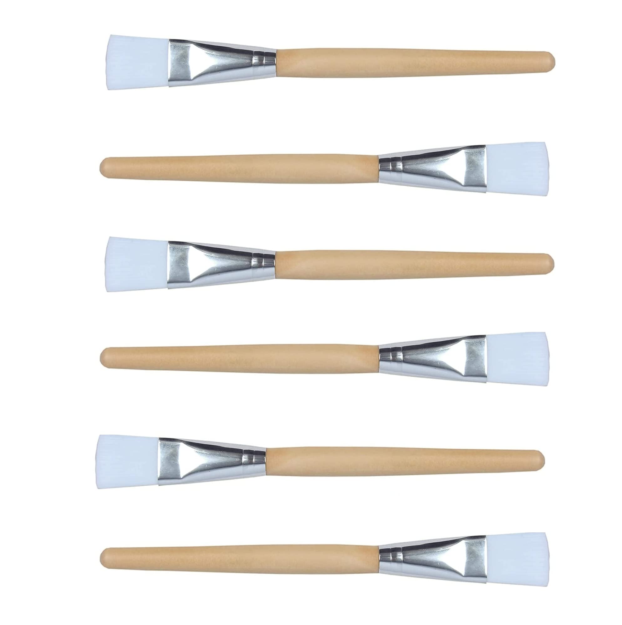 ZAUKY Professional Face Mask Applicator Brush - Soft Flat Makeup Brush for Bleach & Skincare Masks - Pack of 6 Multicolor Brushes for Men & Women - Perfect for Spa, Facial Treatments & At-Home Skincare Routines