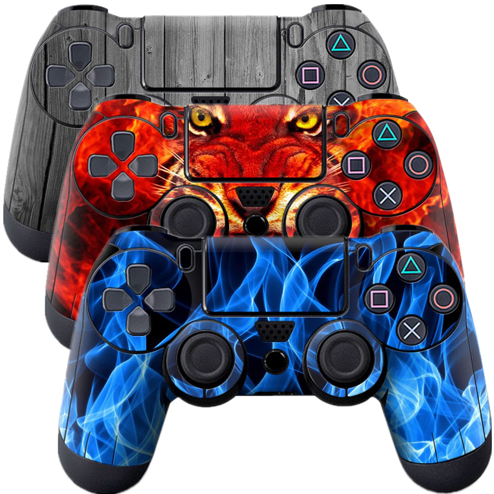 3-Pack PS4 Controller Skins - Full Body Vinyl Decal Cover Stickers for PlayStation 4 Controller | Protective & Customizable Gaming Accessory for Enhanced Grip & Style (Compatible with All PS4 Models) - Perfect for Gaming Enthusiasts & Gift Giving