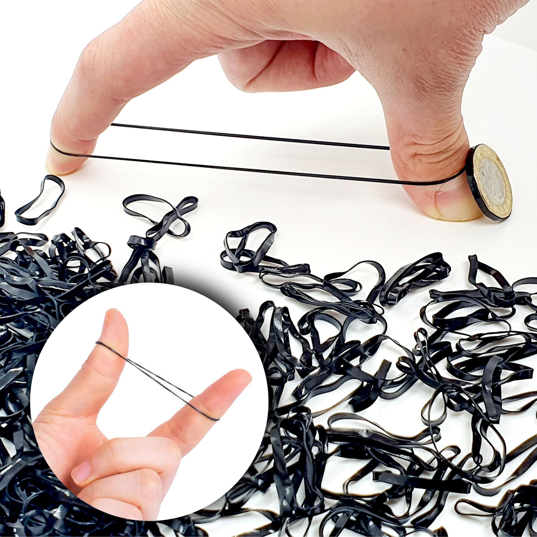 700 PCS Black Hair Ties No Metal, Gentle Elastic Hair Bands for Women & Girls - Bulk Hair Elastics for Ponytail, Braids, Workout, School & Daily Use