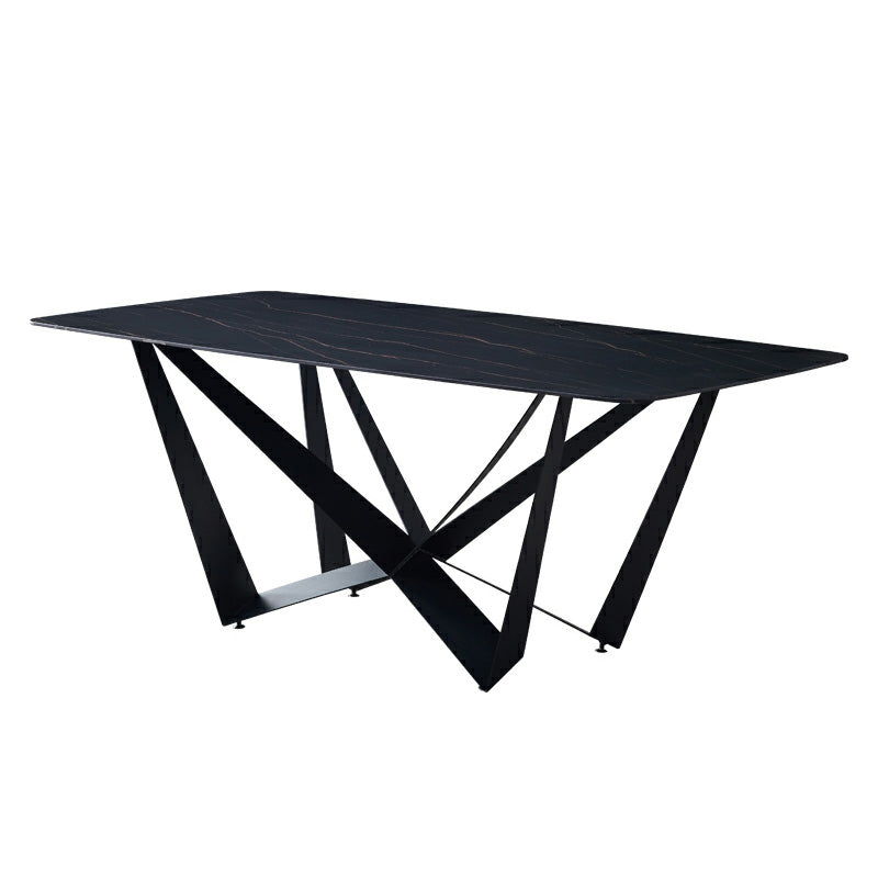 Premium CELINE Sintered Stone Dining Table 180cm - Modern Black Kitchen Table for Dining Room, Restaurant & Outdoor Entertaining