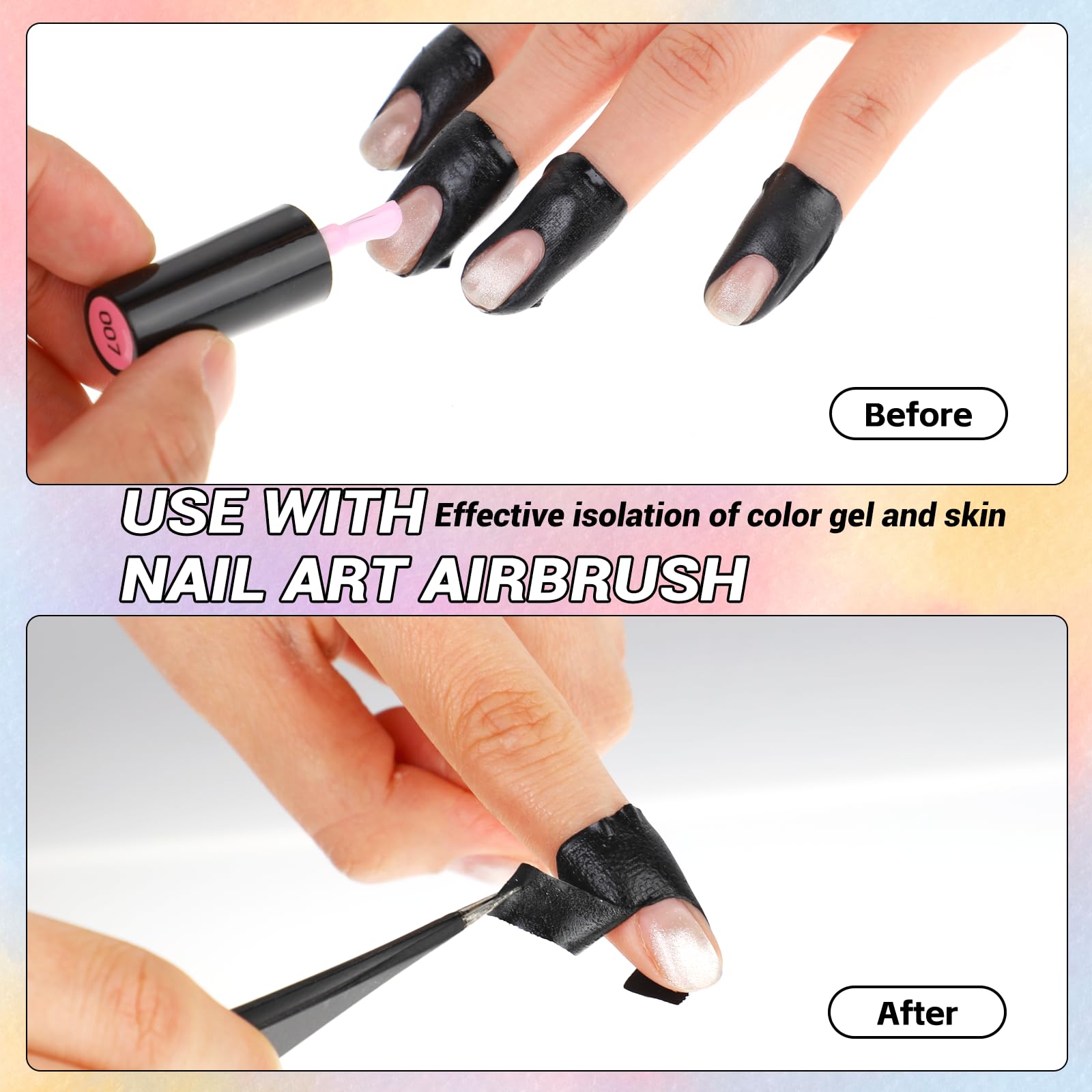 100pcs U-Shape Nail Polish Protectors for Fingers - Cuticle Guards & Nail Painting Stickers with Free Tweezer | Perfect for DIY Manicures & Salon Nail Art