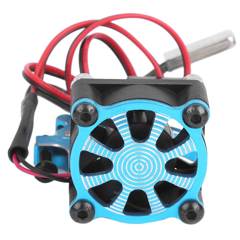 Aluminum Alloy RC Car Motor Heatsink with Thermal Sensor - High Performance Cooling for 1/10 1/8 Scale RC Cars & Trucks (Blue) - Perfect for Off-Road Bashing, Racing & Prolonging Motor Life