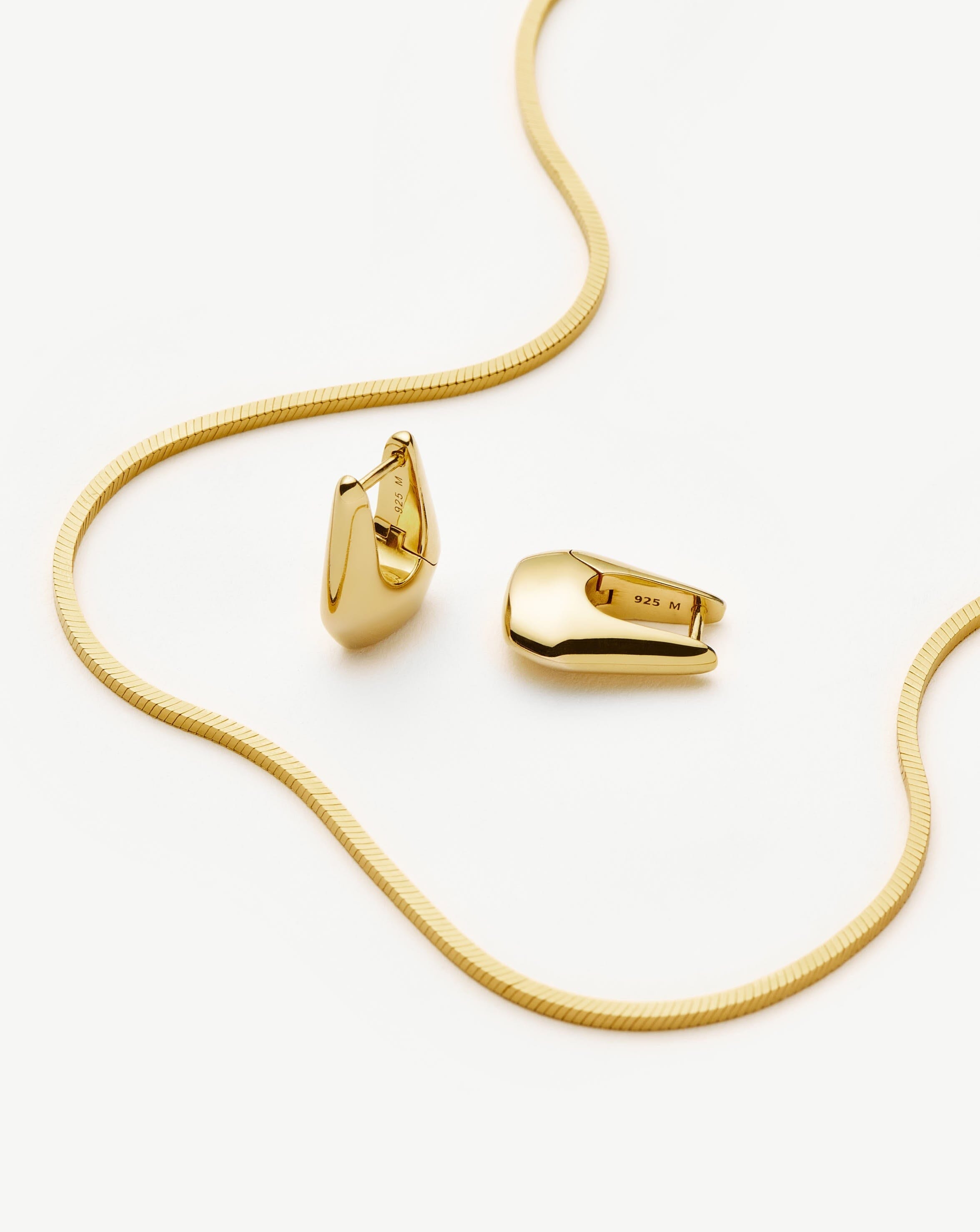 Lucy Williams Arco Earrings & Necklace Set - 18k Gold Vermeil Jewelry for Women | Elegant Gift for Birthday, Anniversary & Special Occasions