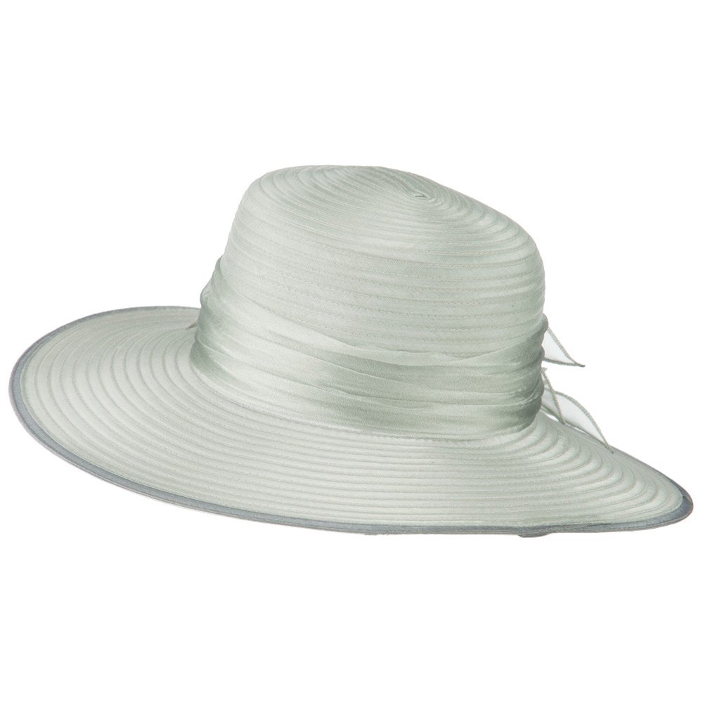 Jeanne Simmons Women's 3 Flowers Pearl Embellished Organza Hat - Elegant Church Wedding Bridal Party Accessory