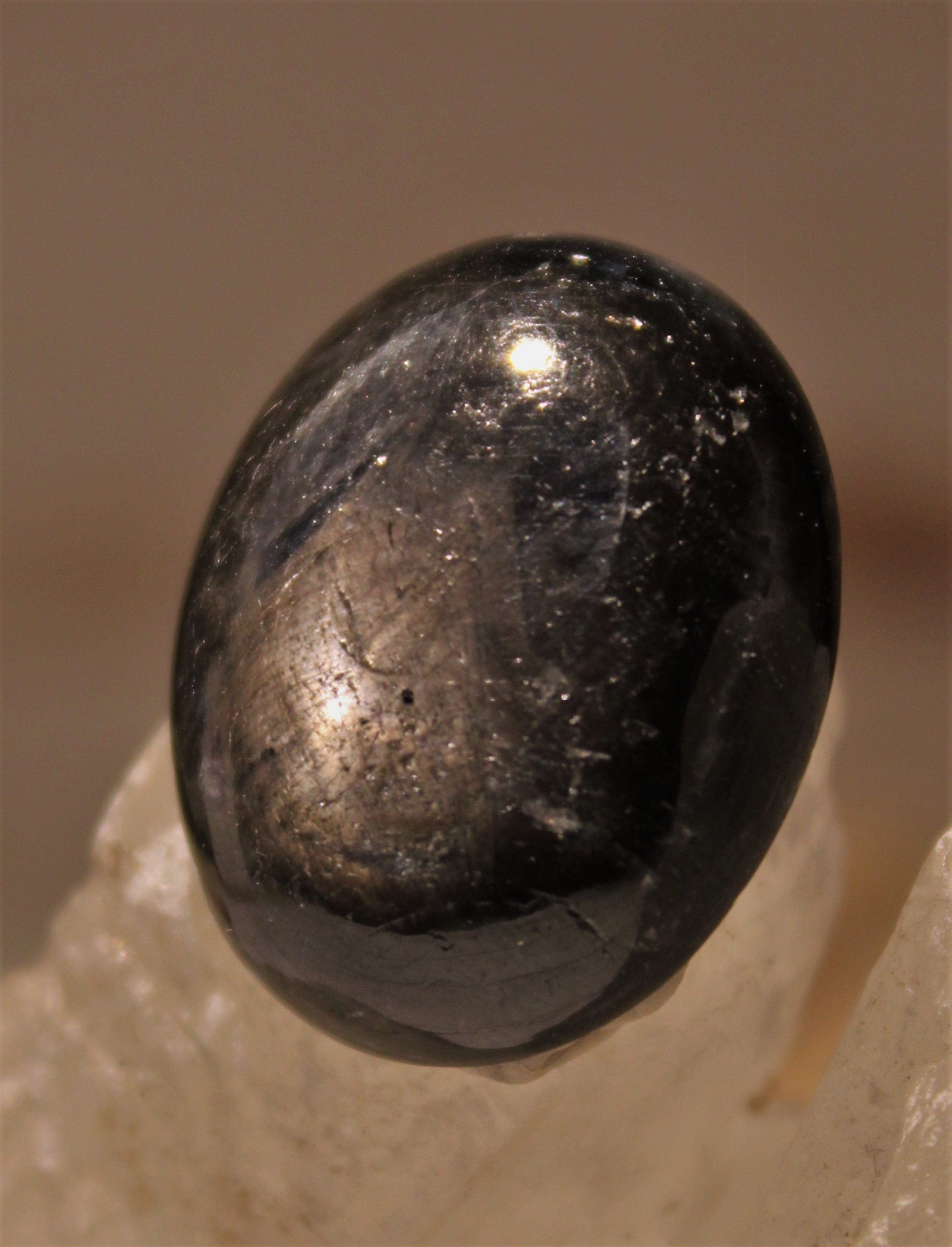 Natural Black Star Sapphire Cabochon Gemstone - 10x8mm Oval Shape for Jewelry Making, Healing & Meditation | Perfect for Rings, Pendants & Bracelets