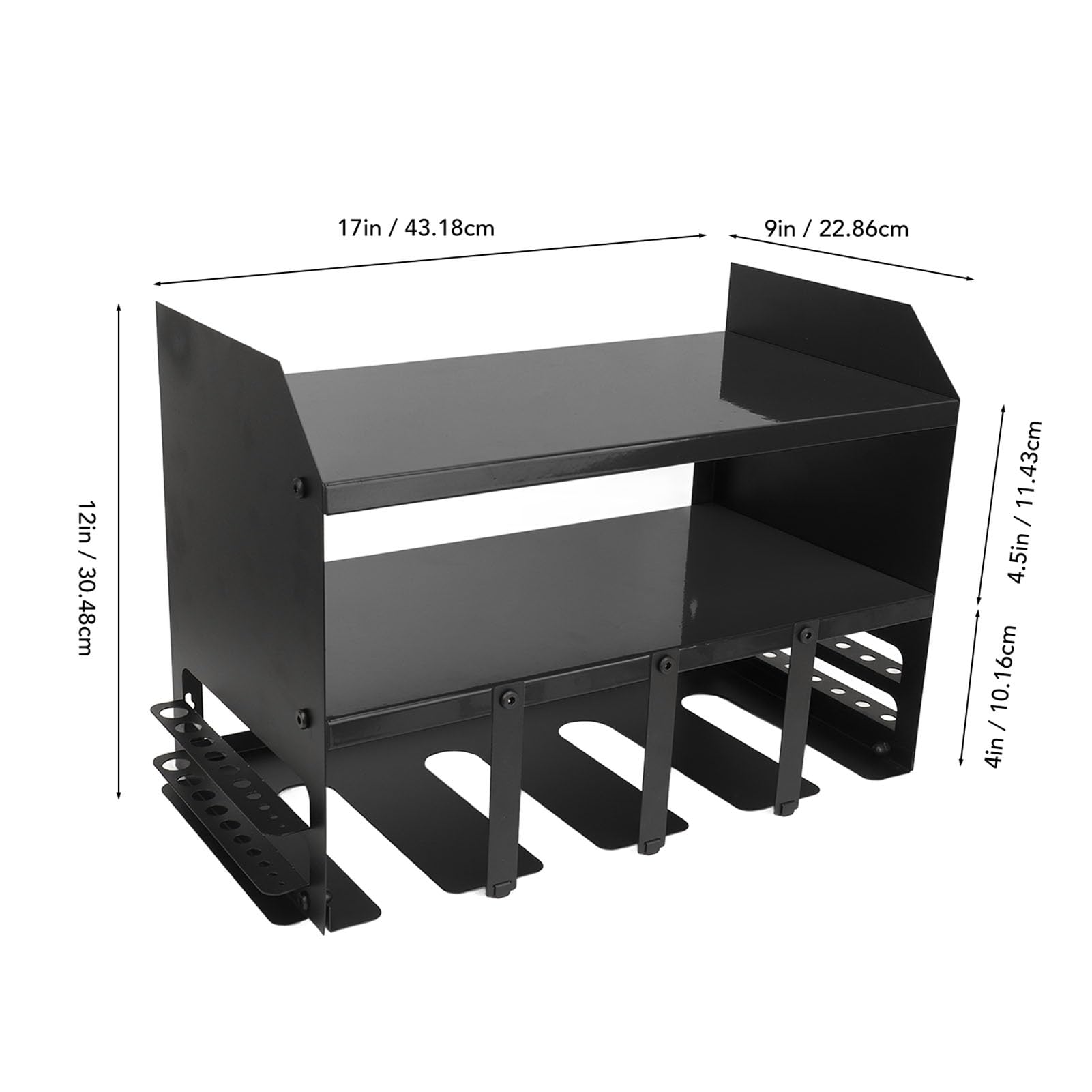 Power Tool Organizer Wall Mount - Heavy Duty Black Tool Storage System for Garage & Workshop | Space-Saving Workshop Organization for Drills, Saws & Power Tools