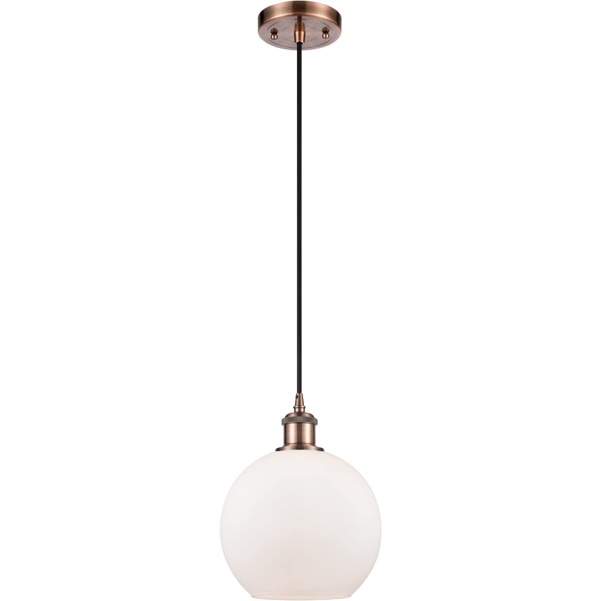 Innovations 516-1P-AC-G121-LED Athens Mini Pendant Light - Antique Copper Finish - Ballston Collection - Perfect for Kitchen Island, Dining Room, or Entryway Lighting