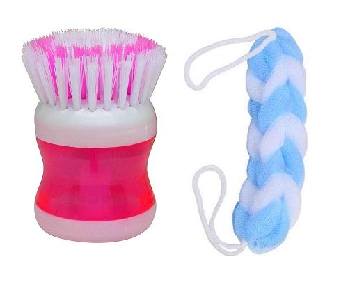 SIYAA Round Shampoo Brush & Body Scrubber Set - 2-in-1 Exfoliating Shower Brush for Deep Cleansing Scalp & Back - Gentle Massage for Women & Men (Pack of 2) - Perfect for Bath, Spa & Daily Hair Care