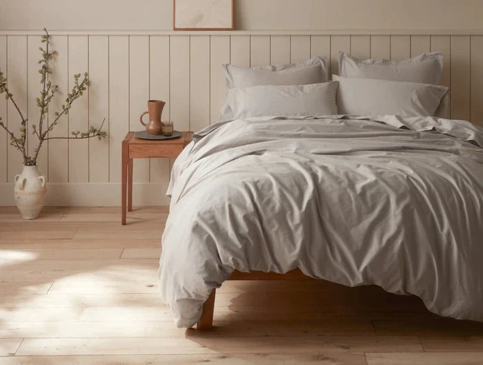 Premium Organic Cotton Sateen Duvet Cover Set - Soft Cloud-Like Comfort for Bedroom - Queen/King Size - Breathable Luxury Bedding for All Seasons