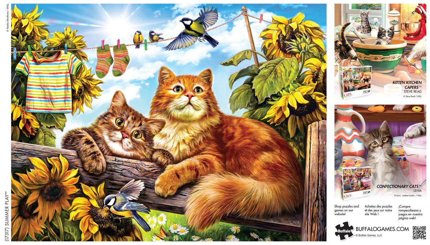 Buffalo Games 750 Piece Jigsaw Puzzle for Adults - Summer Play by Nadia Strelkina - Challenging Puzzle with 24