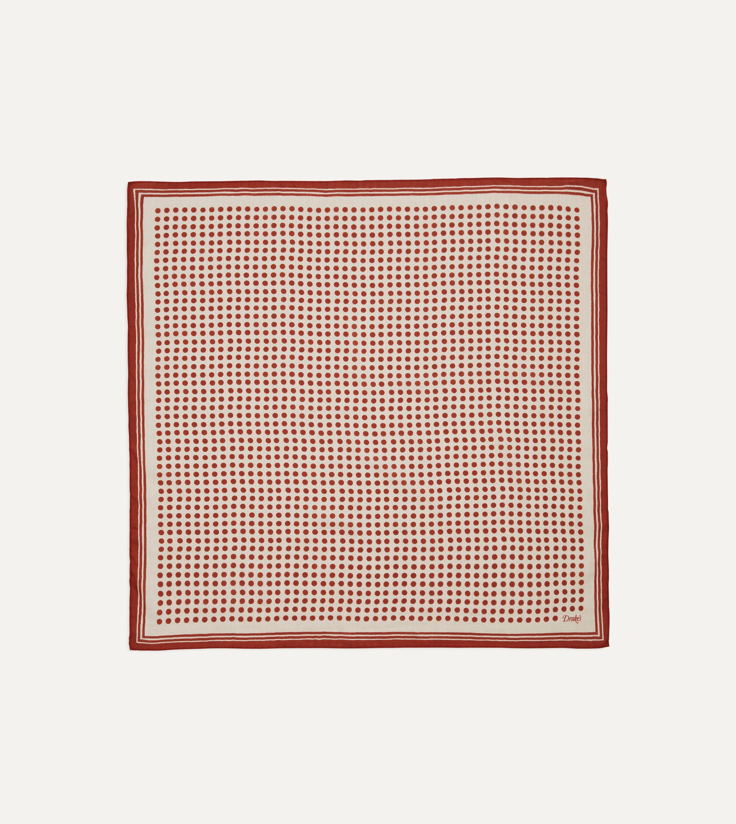 Elegant Ecru & Red Spots Print Silk-Cotton Bandana Scarf - Soft & Breathable Fashion Accessory for Women, Men - Perfect for Casual Outfits, Beach Days & Outdoor Adventures