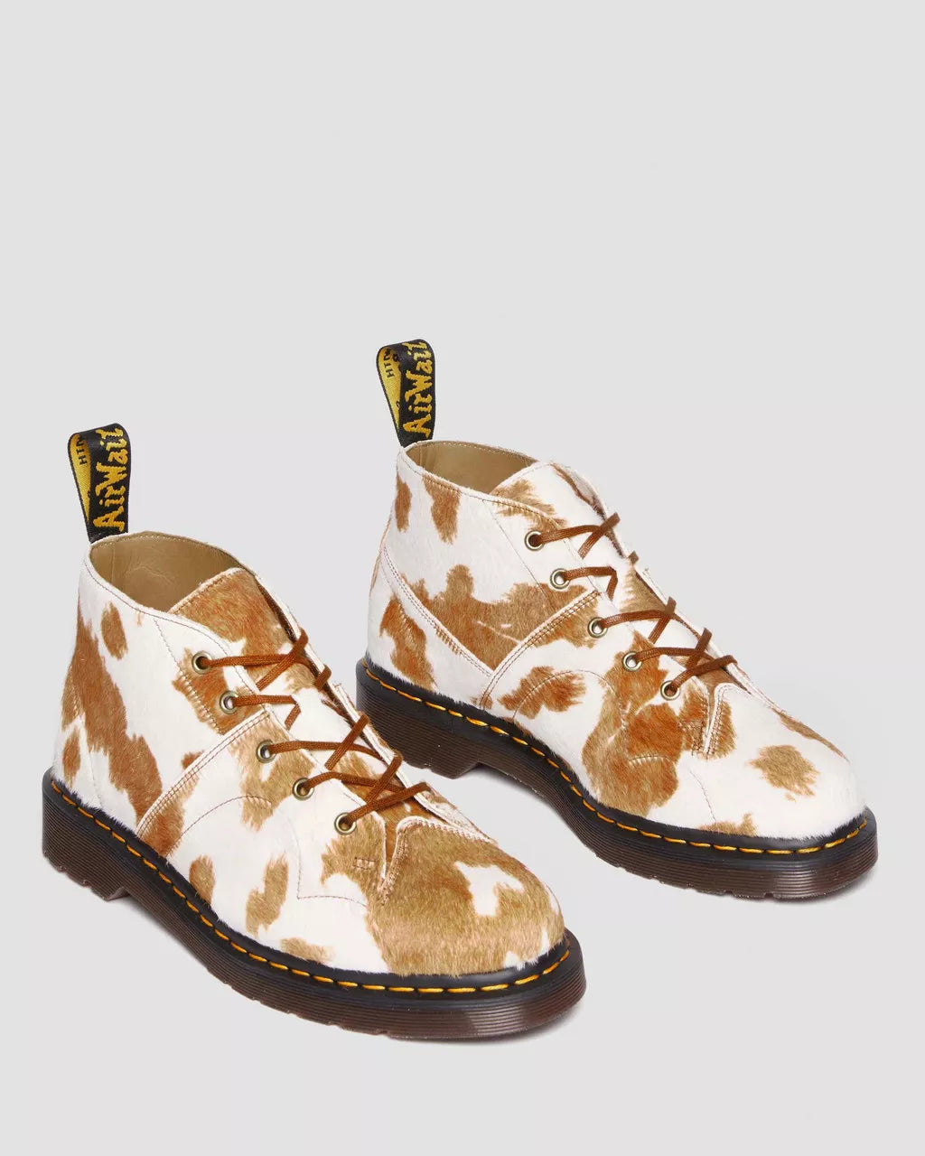 Trendy Church Jersey Cow Print Faux Fur Monkey Boots - Stylish & Comfortable for Casual Outings, Parties & Fashion Events