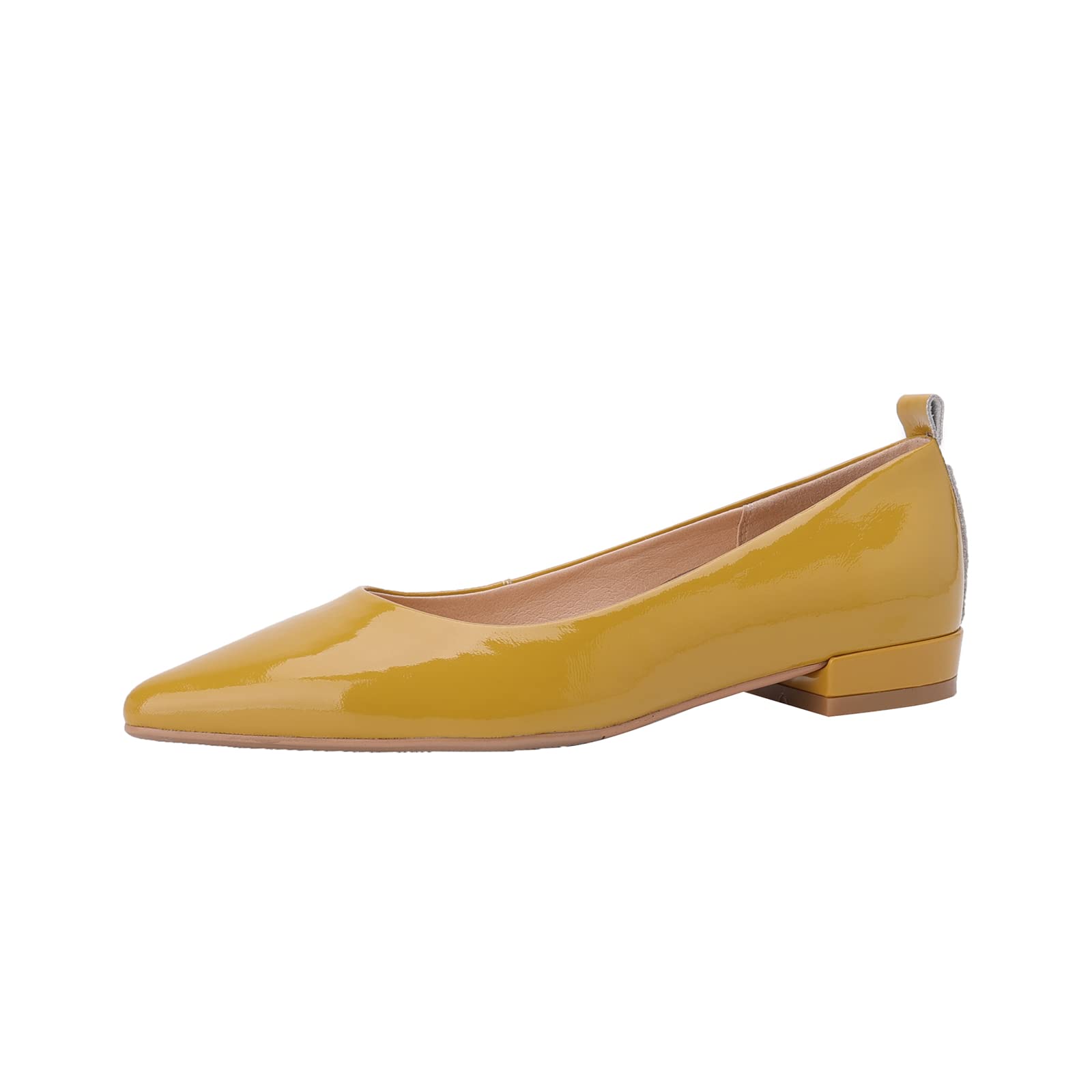Genuine Leather Women's Pointed Toe Flats - Handmade Elegant Slip On Pumps Shoes for Work, Office & Special Occasions