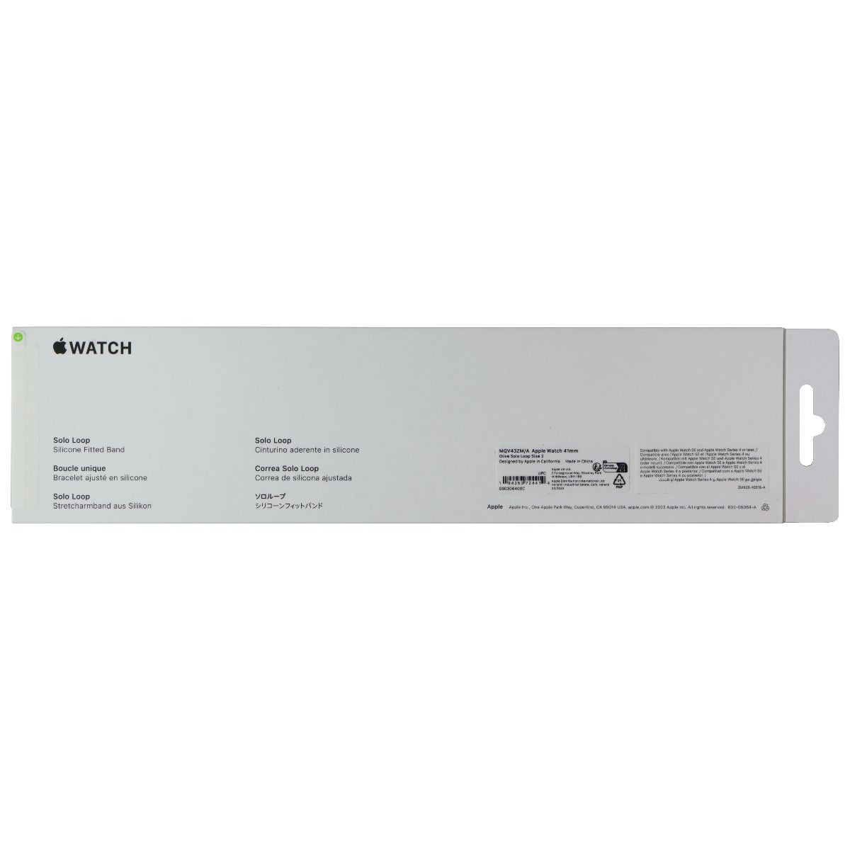 Apple Watch 41mm Solo Loop Band - Compatible with 42mm/41mm/40mm Models - Olive Green - Size 2 - Soft Stretchable Sport Strap for Workouts & Everyday Wear