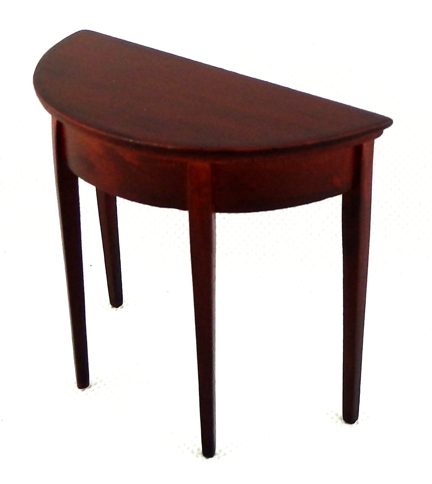 Melody Jane 1/12 Scale Miniature Mahogany Half Moon Demi Table - Dollhouse Hall Furniture for Victorian & Modern Dollhouse Scenes