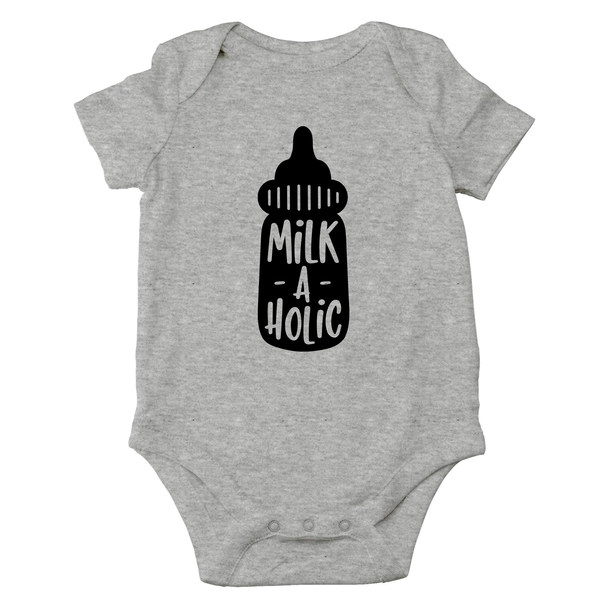 Funny Cute Unisex Baby Bodysuit - AW Fashions Milk-A-Holic Newborn Romper Outfit for Boys & Girls | Perfect for Infant Photoshoots, Playtime & Everyday Wear