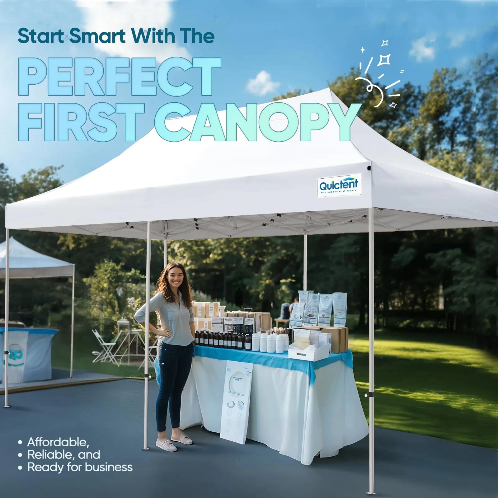 Heavy Duty Commercial Pop Up Canopy Tent - Waterproof Instant Shelter for Outdoor Events, Parties, Markets & Camping