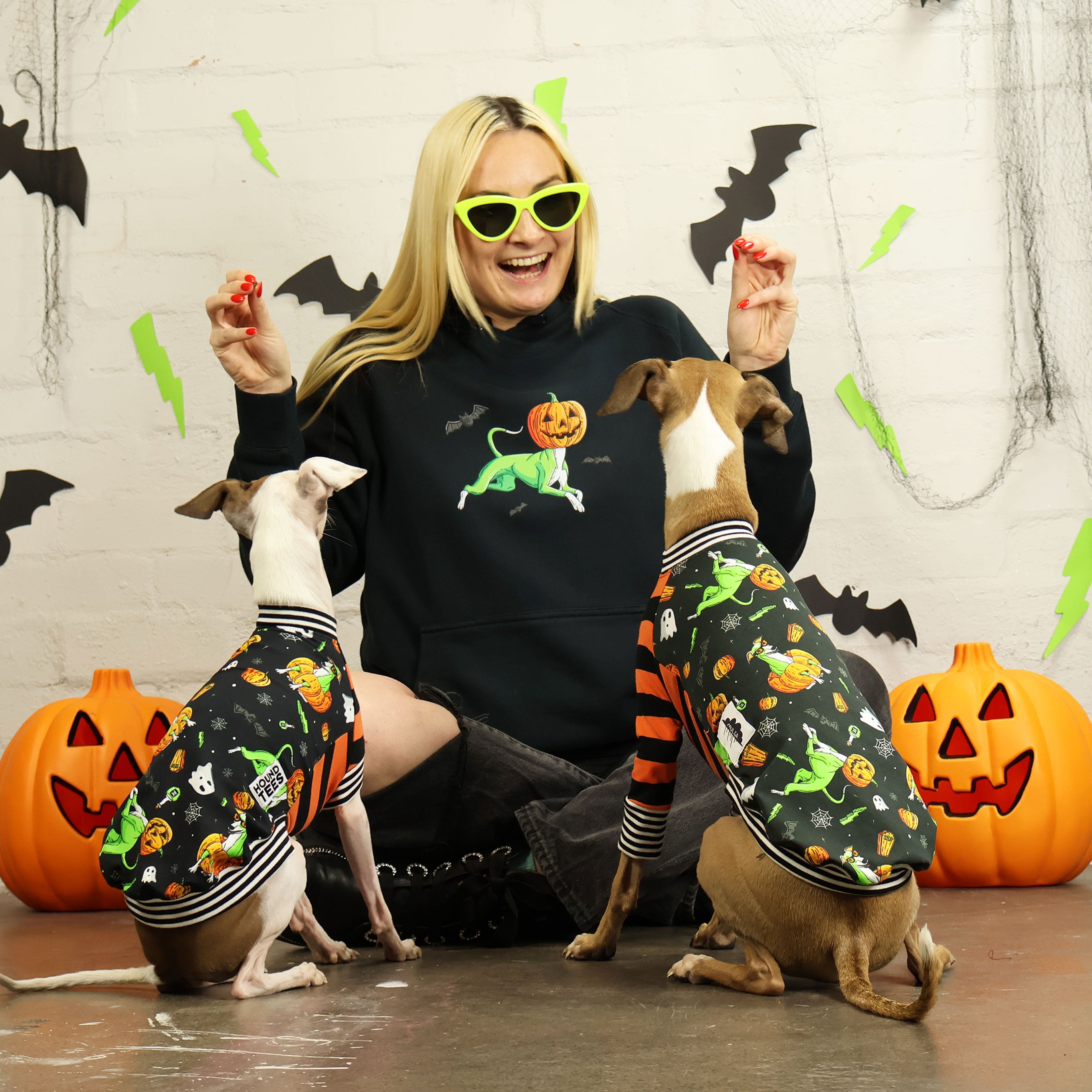 Pumpkin Head Italian Greyhound Sleeveless Dog T-Shirt - Cute Pet Apparel for Halloween, Christmas & Casual Wear