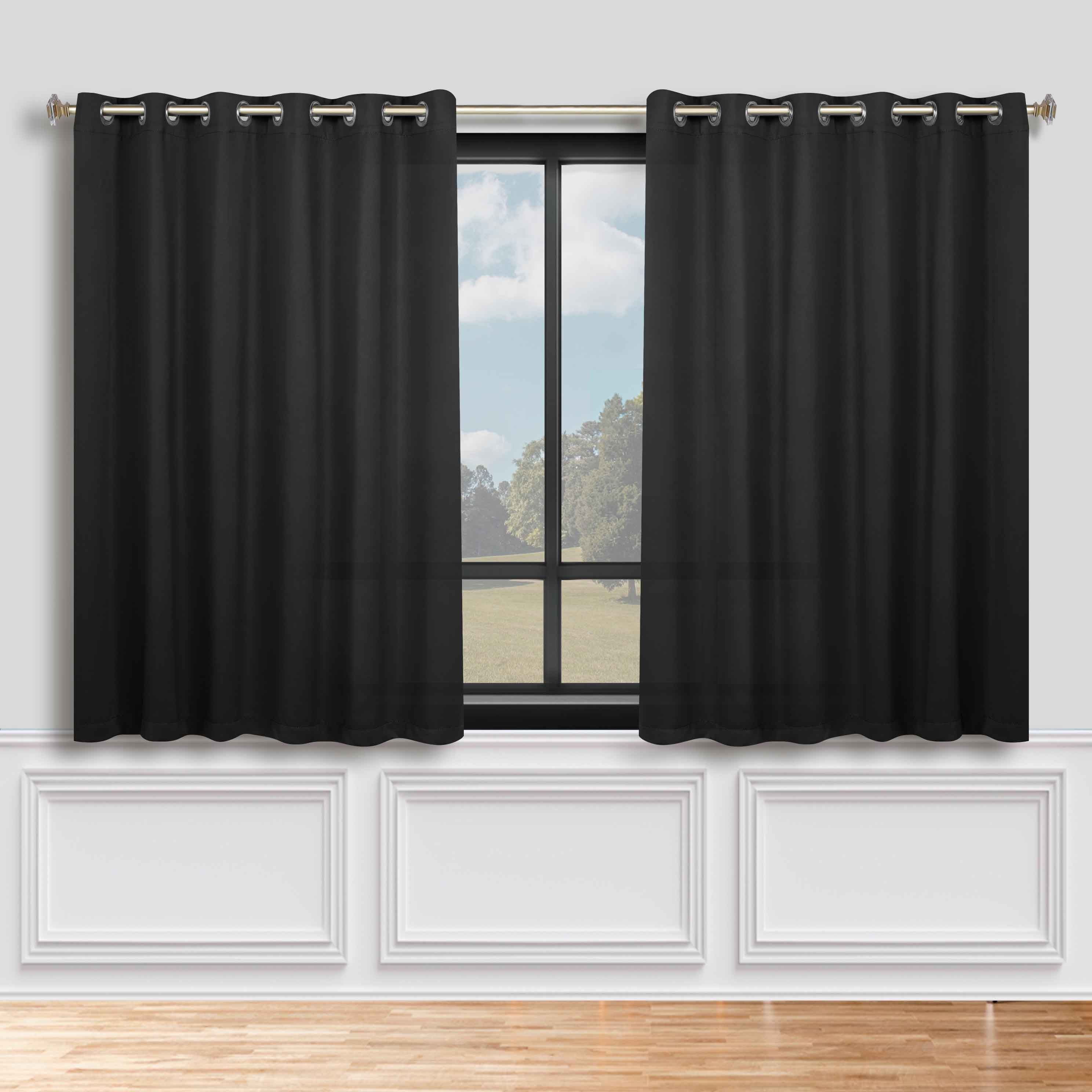 Classic Modern Solid Blackout Curtain Panels - Set of 2 for Bedroom & Living Room - Light Blocking Thermal Insulated Window Drapes for Home Decor