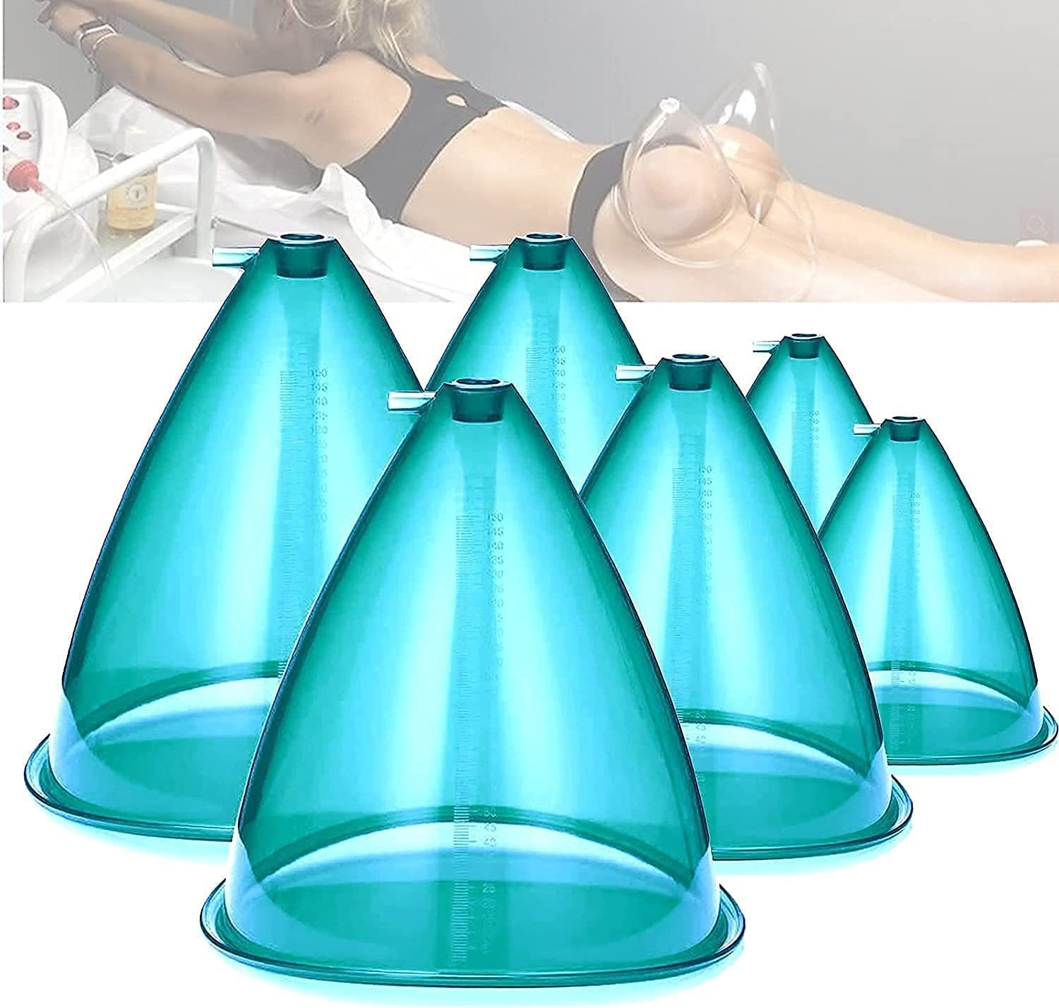 3 Pairs Vacuum Cupping Therapy Set – 180ml/160ml/120ml Premium Silicone Cups for Body Massage, Cellulite Reduction & Pain Relief – Buttocks, Back & Legs Massager – Home Spa & Professional Use