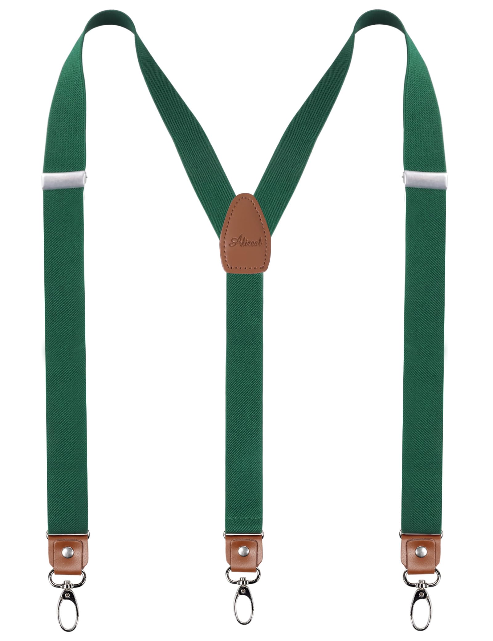 Alizeal Men's 1 Inch Wide Adjustable Suspenders with Premium Leather Joints & 3 Swivel Hooks - Perfect for Formal Wear, Business Attire & Vintage Style Outfits