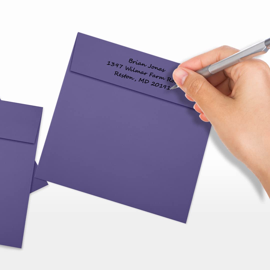 Premium 6x6 Inch Square Invitation Envelopes - Wisteria Purple, 80lb Text Weight, Self-Seal Peel & Press Closure, Pack of 1000 - Perfect for Wedding Invitations, Greeting Cards, Party Favors and Business Correspondence
