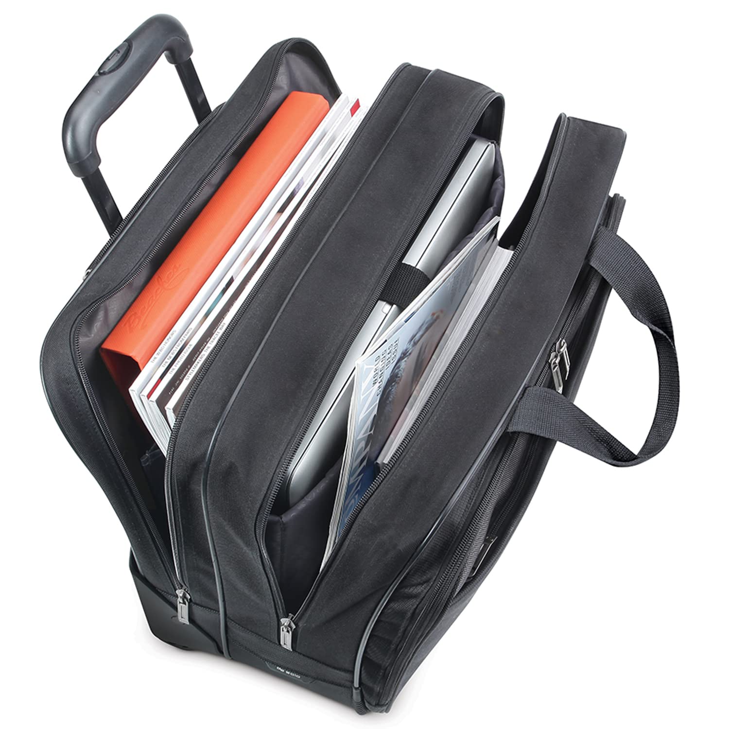 Solo New York Empire Rolling Laptop Bag for Women & Men - 17.3 Inch Rolling Briefcase with Wheels, Business Travel Carry On Luggage - Black (CLS910-4) | Perfect for Airplane, Office & Commuting