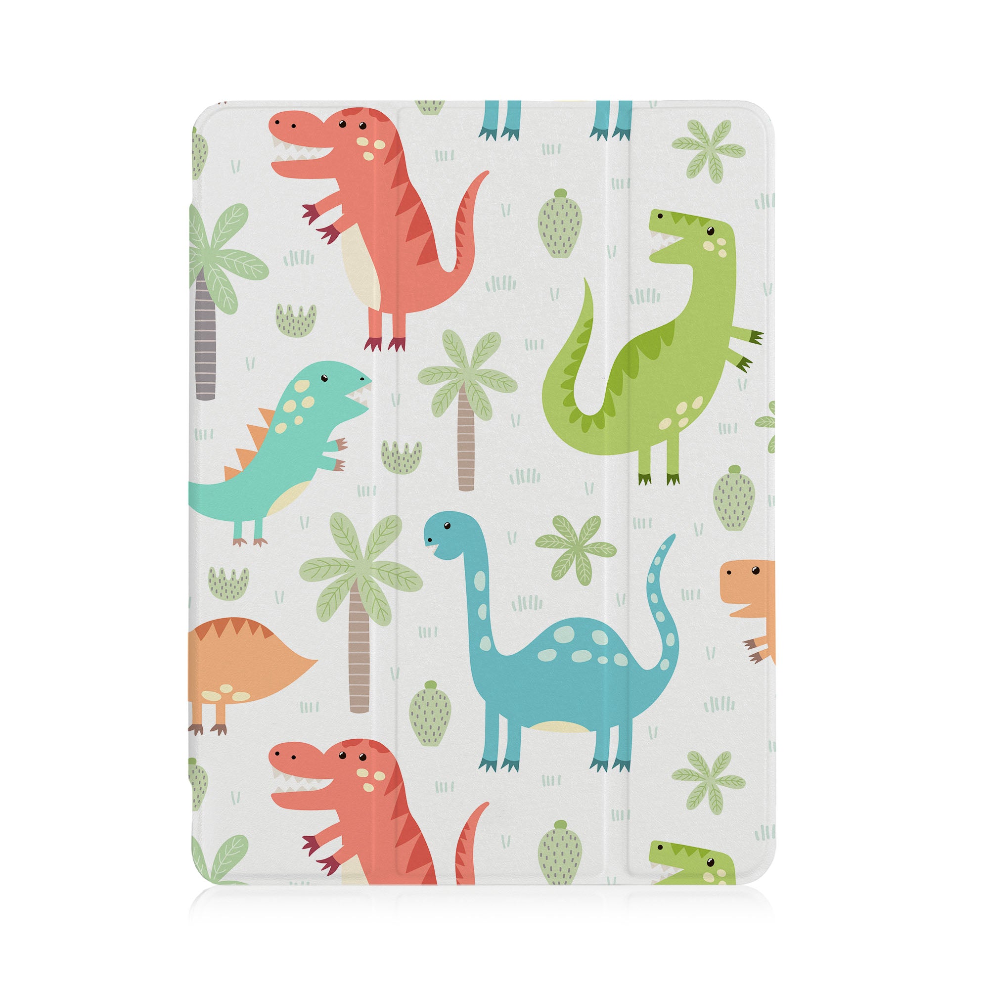 Durable iPad See-Through Case with Dinosaur Design - Perfect for School, Work & Travel Protection