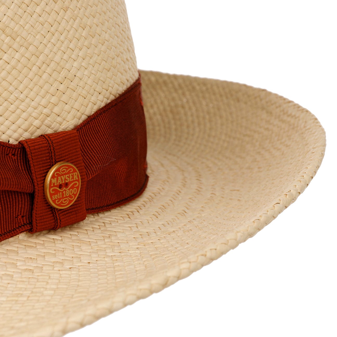 Mayser Albenga Panama Bogart Hat - Classic Men's Summer Straw Fedora - Perfect for Beach, Outdoor & Casual Wear