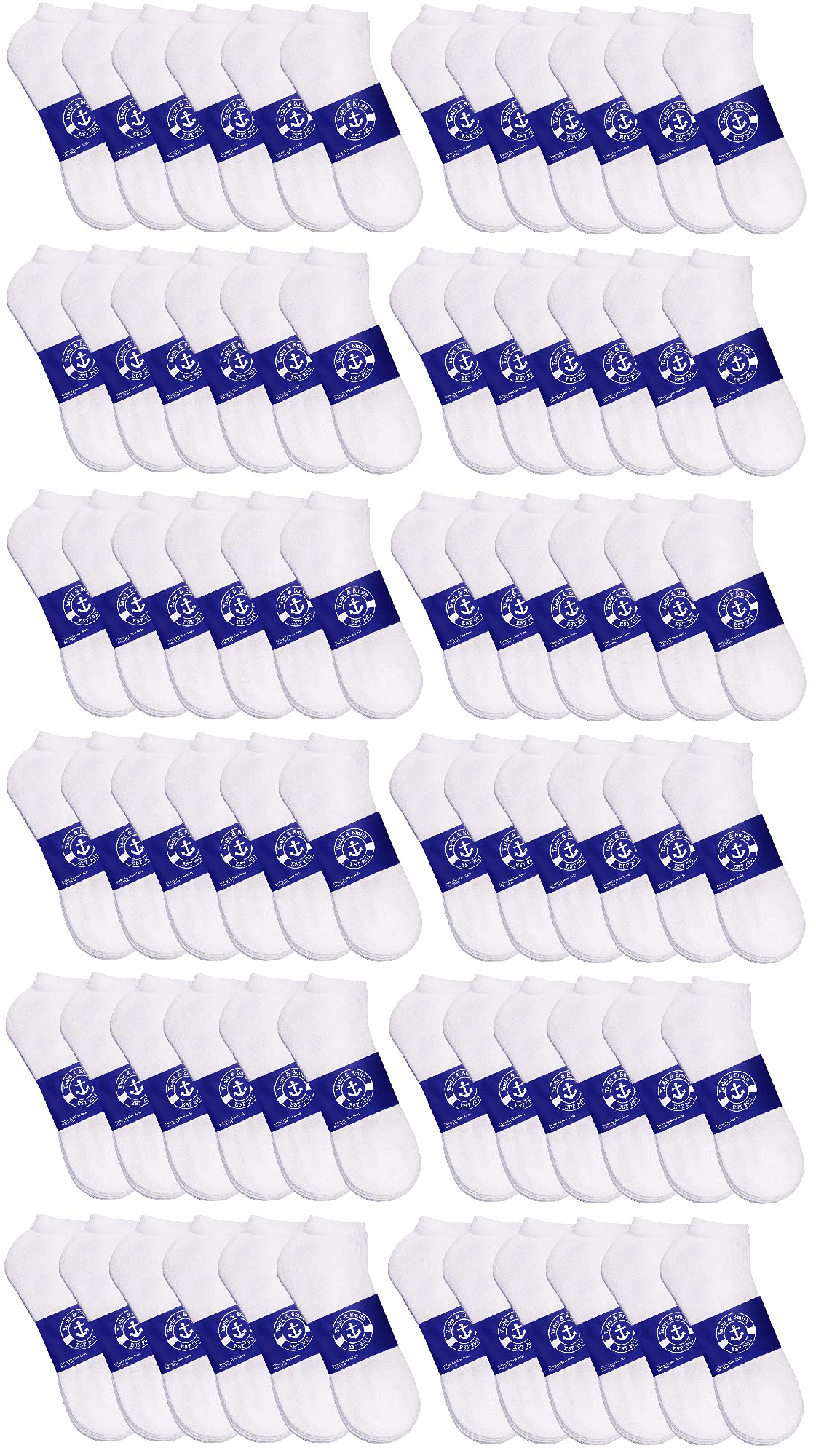 72 Pairs Low Cut Cotton Socks for Men & Women - Lightweight Ankle Socks for Daily Wear & Donations