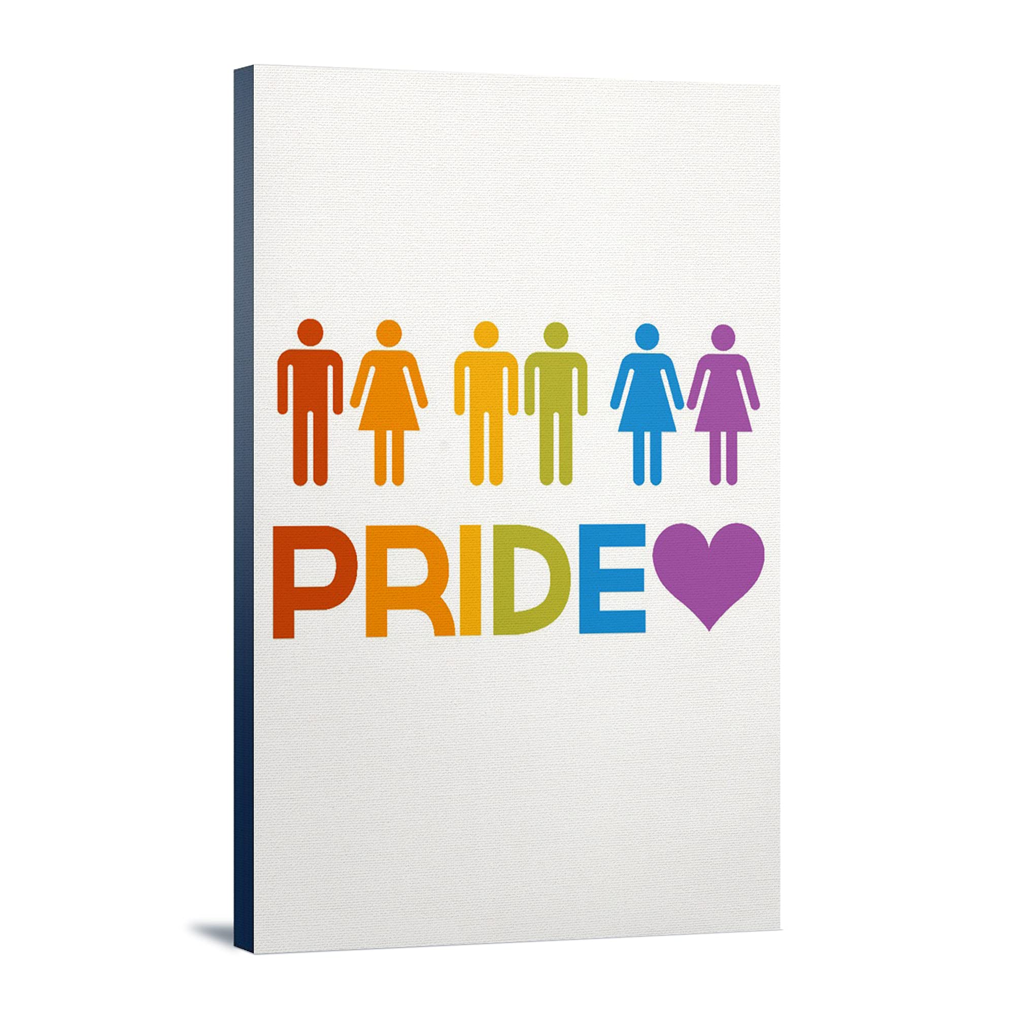 Lantern Press Gay Pride Couples Art - 16x24 Wrapped Canvas Wall Decor for LGBTQ+ Home & Office - Perfect for Bedroom, Living Room & Pride Month Celebrations