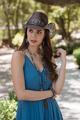 Stylish Women's Western Straw Hat with Rose Design - Perfect for Summer Outdoors, Beach Vacations & Country Rides