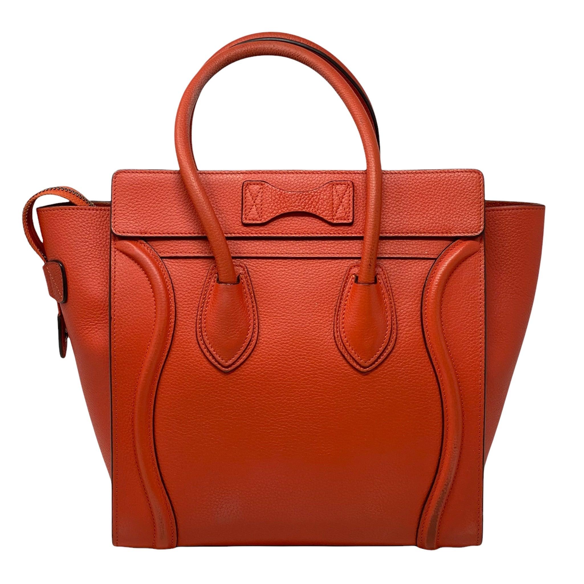 Celine Red Micro Luggage Bag - Premium Leather Crossbody Handbag for Women | Perfect for Travel, Work & Evening Out
