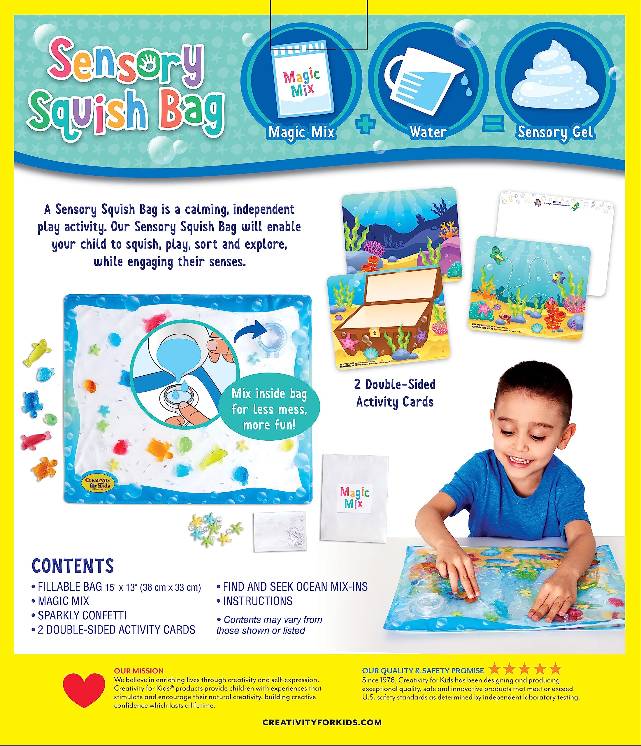 Creativity for Kids Sensory Squish Bag: Ocean Adventure - Sensory Toys for Toddlers Ages 3-5, Motor Skills Development, Stress Relief & Calming Activities - Perfect for Daycare, Preschool Learning & Autism Sensory Play