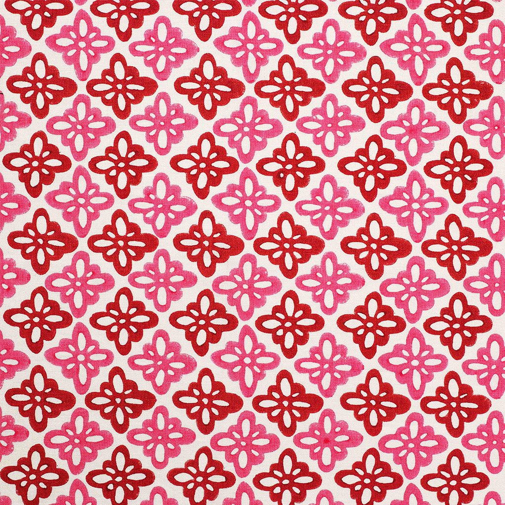 Pattee Block Printed Linen Fabric in Pink - Soft & Stylish for Home Decor, DIY Crafts, and Fashion Accessories