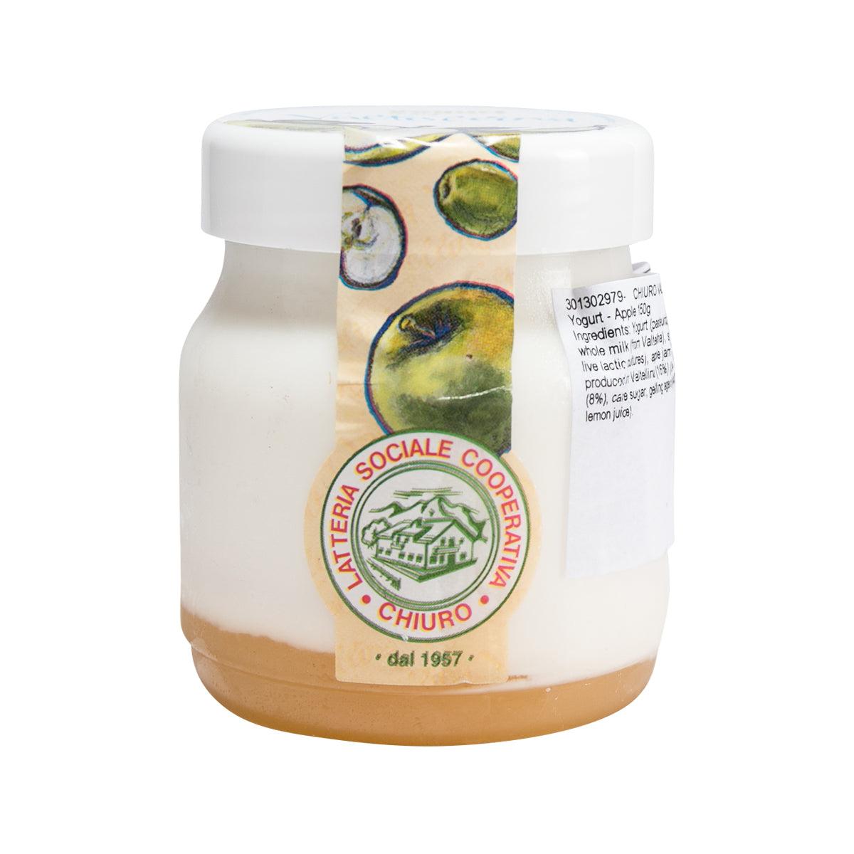 Organic CHIURO VALTELLINA Yogurt with Apple - 150g | Creamy & Healthy Snack for Breakfast, Lunch Box, or On-the-Go