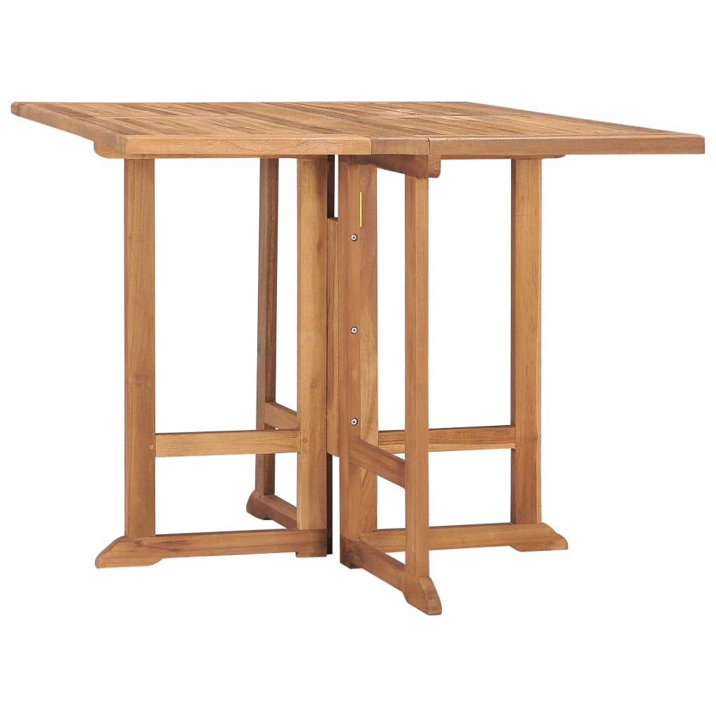 35.4x35.4x29.5 Inch Solid Teak Wood Folding Patio Dining Table - Brown Outdoor Furniture for Garden, Balcony & Small Space
