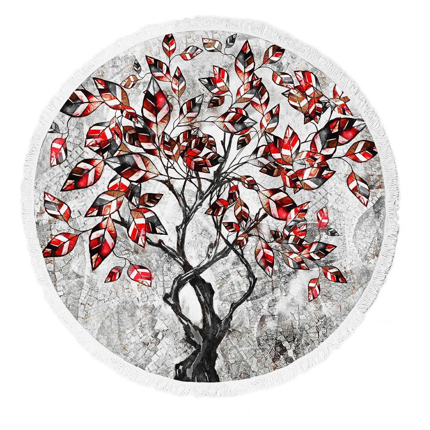 ECZJNT Large Tree Print Beach Towel - Sandproof Blanket & Yoga Mat for Outdoor Picnics, Camping, and Beach Vacations