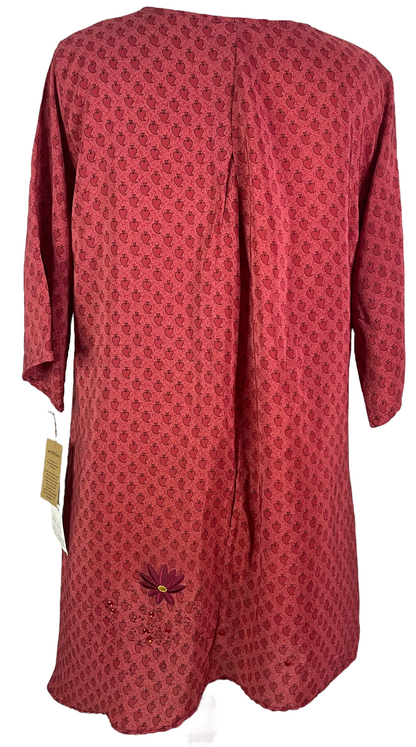 PRC6539 Wabi Sabi Pure Silk Tunic Dress with Hidden Pockets - Elegant Boho Chic Style for Casual Wear & Special Occasions