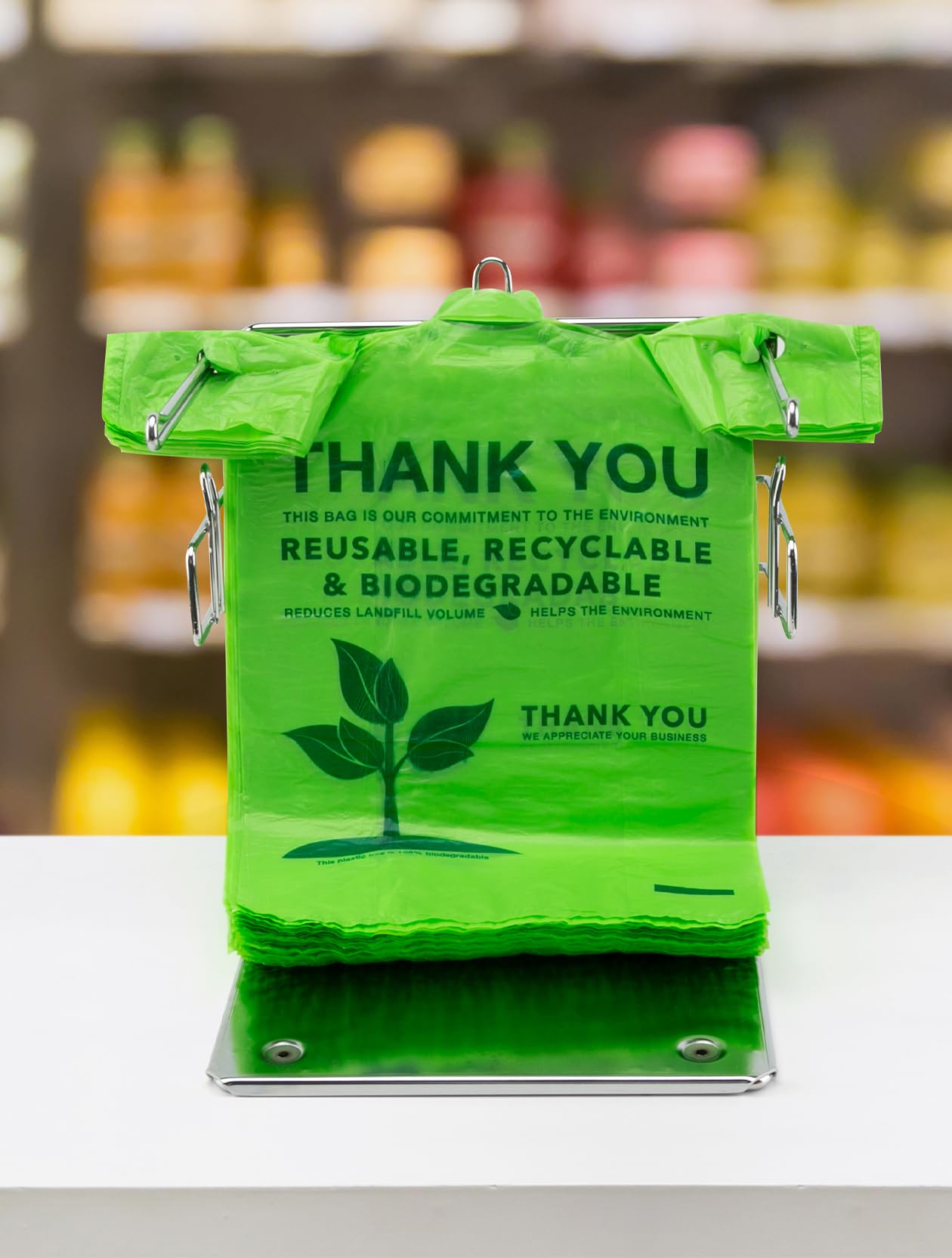 200 Count Eco-Friendly Compostable T-Shirt Bags - 100% Biodegradable & Recyclable Grocery Shopping Bags (11.5
