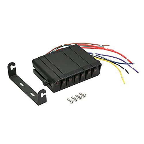 80-Amp 6-Gang Rocker Switch Panel with 20A SPST Switches - 12V On/Off Controller Box for Automotive, Marine & RV Electrical Systems - Heavy Duty Switch Panel for Car, Boat & Off-Road Vehicle Accessories (Color: 6-Gang)