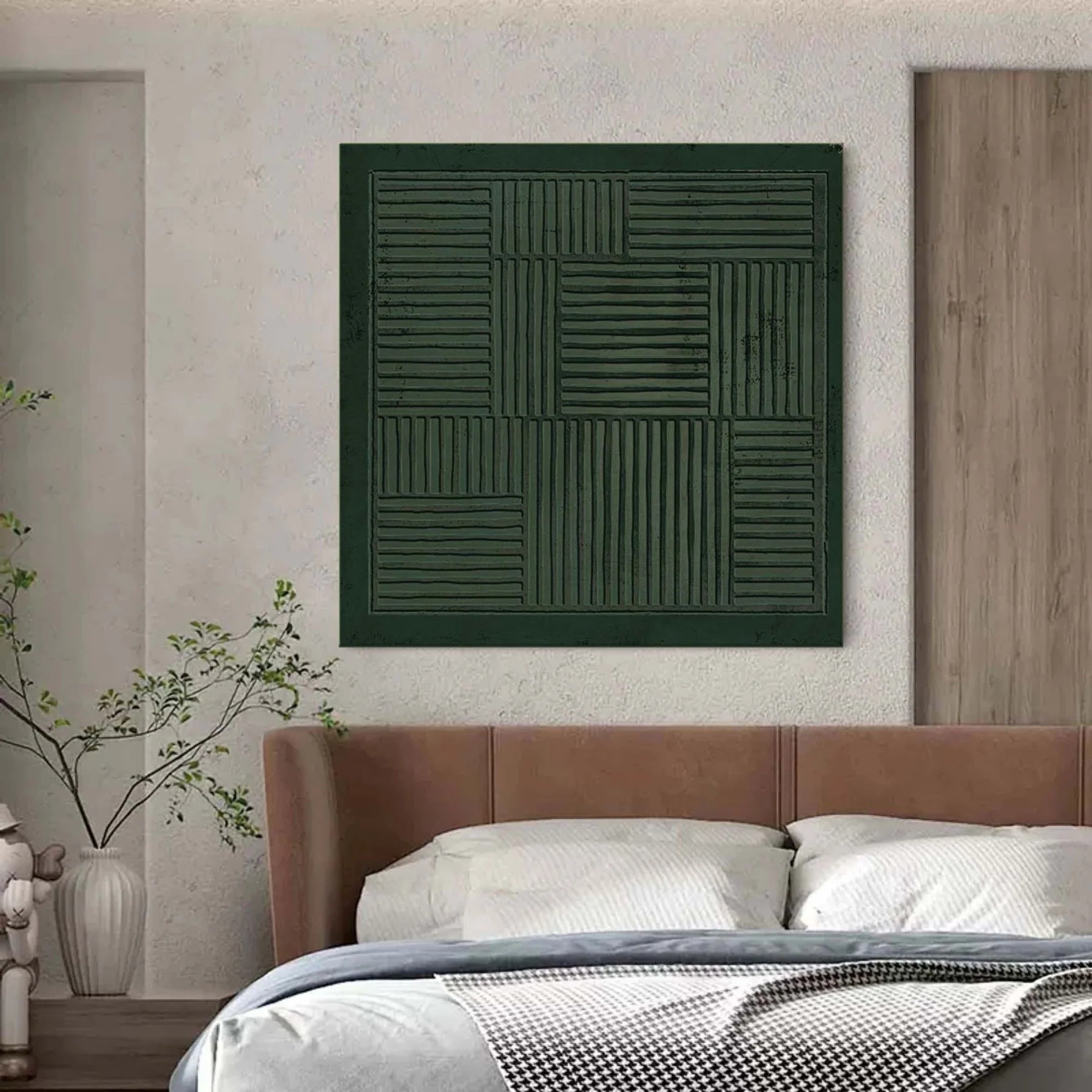 Blue & Green Abstract Wall Art Canvas Print #BG068 - Modern Home Decor for Living Room, Bedroom & Office