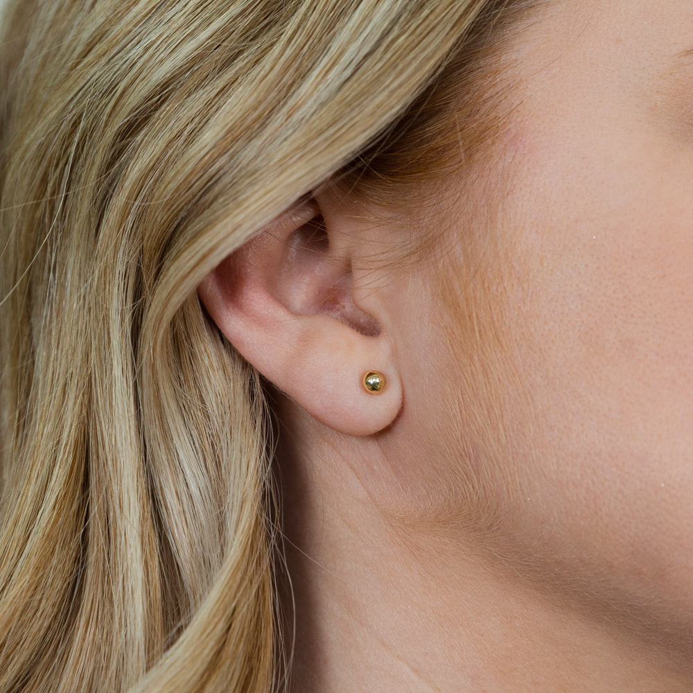9ct Yellow Gold 5mm Ball Stud Earrings for Women - Classic Round Gold Stud Earrings for Everyday Wear, Gift Giving & Special Occasions