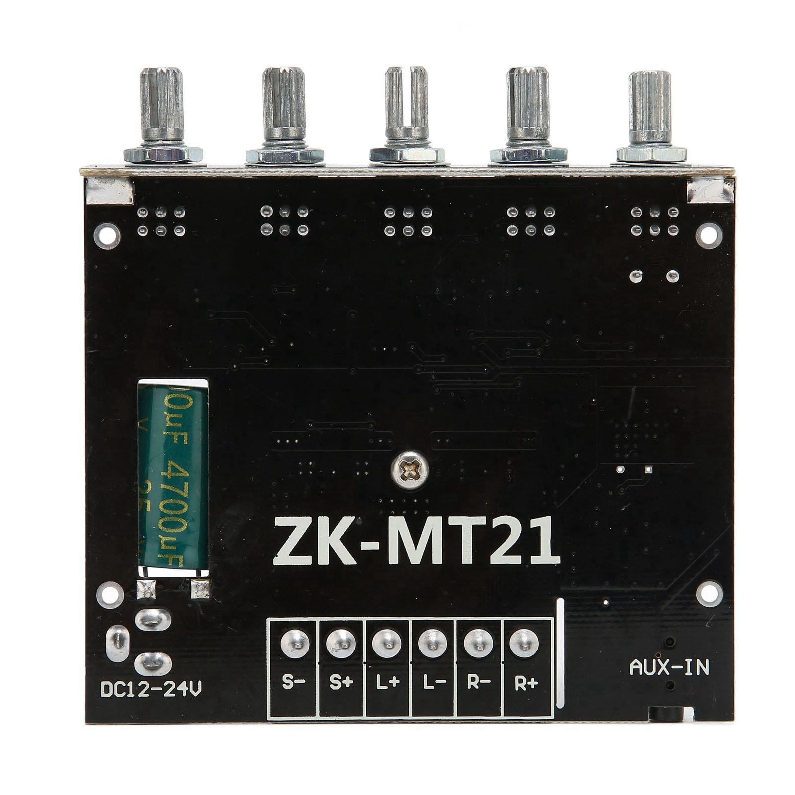 ZK-MT21 Digital Stereo Amplifier Board with Bluetooth 2.1 Channel, 12-24V DC HiFi Audio Power Amp Module for 15-100W 4-8Ω Speakers, Ideal for Home Theater and Car Audio Systems